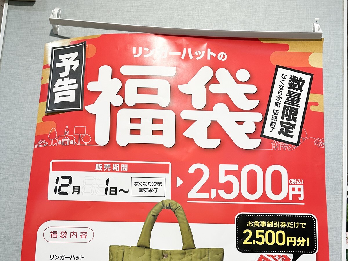 リンガーハット福袋2024 トートバック.チケット✖︎2 - レストラン・食事券