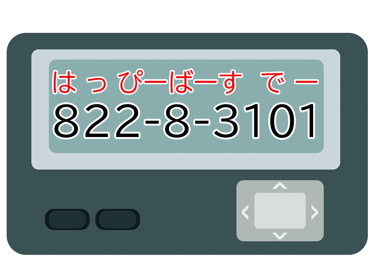 超激安 ポケベル暗号クイズ】「822-8-3101」はなんて読む？ 1年に1回の 文学・小説