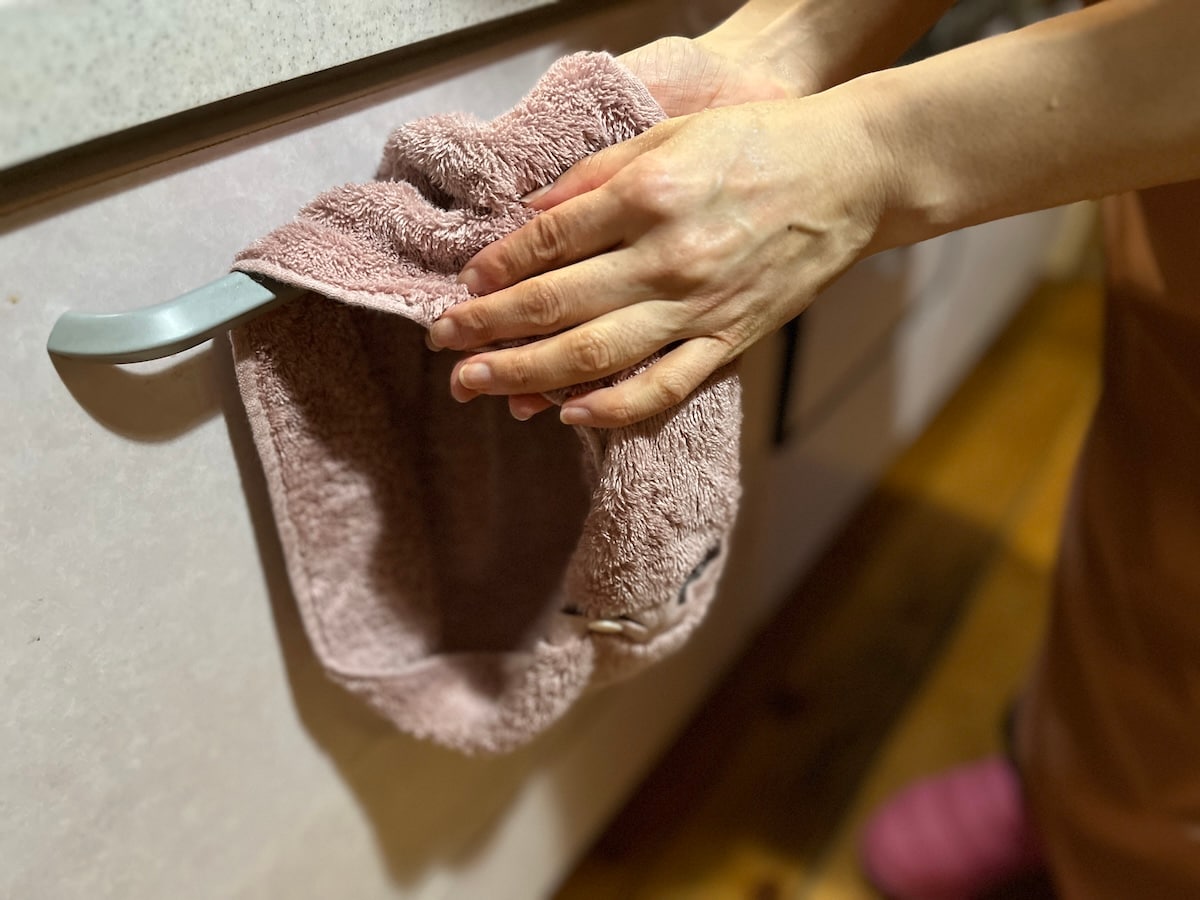 ニトリの「くるくるまわるタオル」は吸水性も抜群