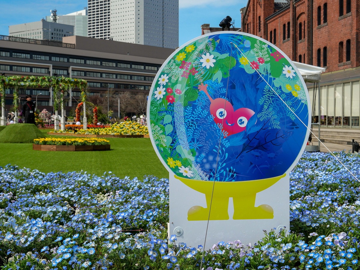 「GREEN×EXPO 2027」の公式マスコットキャラクター「トゥンクトゥンク」のパネルも登場