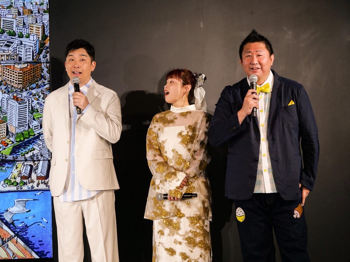 あべこうじさん(左)、高橋愛さん(中)、はっしー(橋本陽)さん(右)