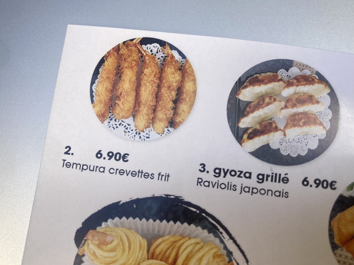 韓国料理店のメニュー