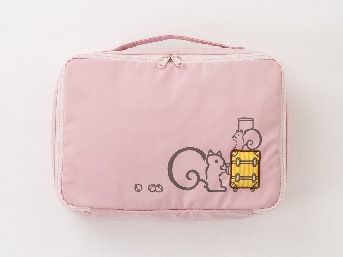 大きめサイズの「リスくんトラベルポーチ」