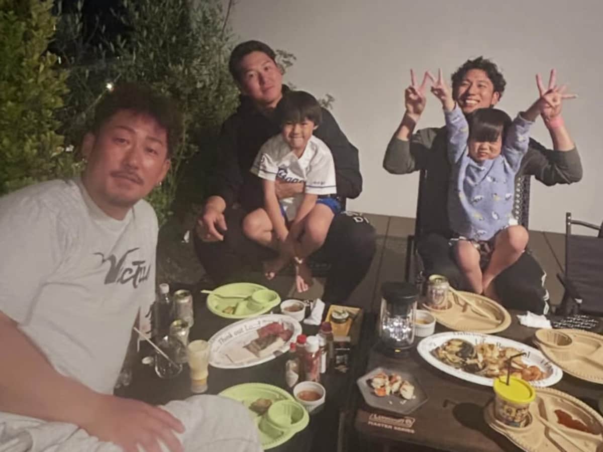 中田翔が魅せるバーベキューショットに癒される！
