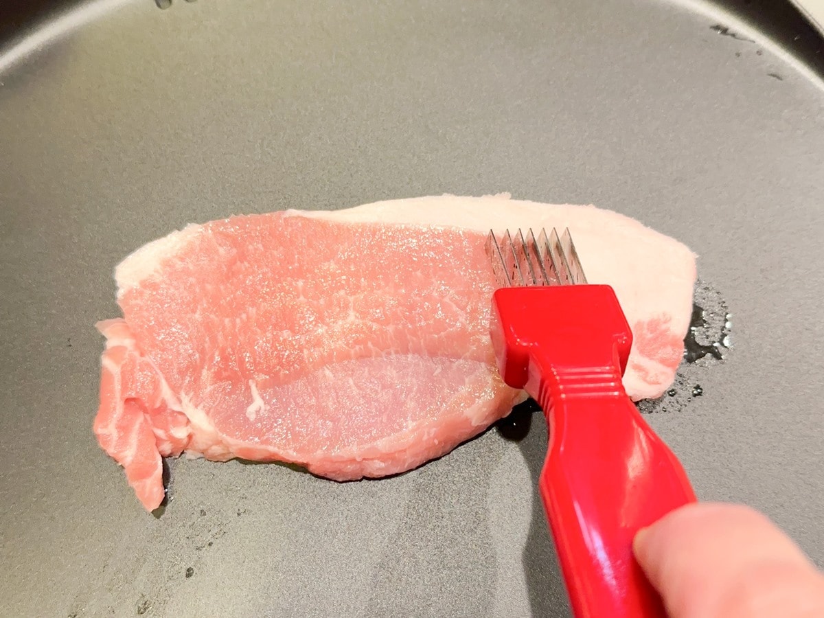 肉の筋切り　ネギカッター