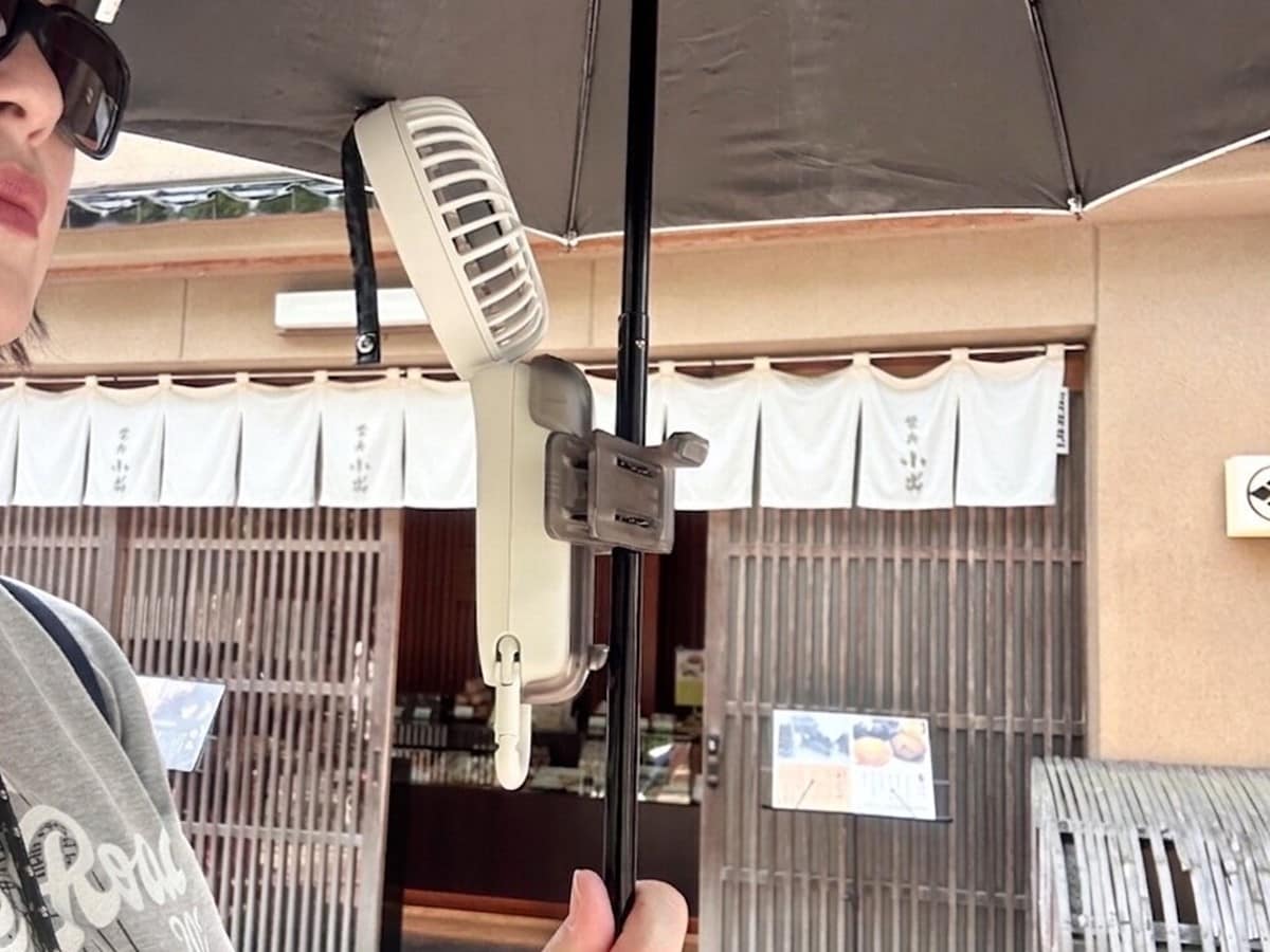 リズム　ハンディファンの日傘クリップ