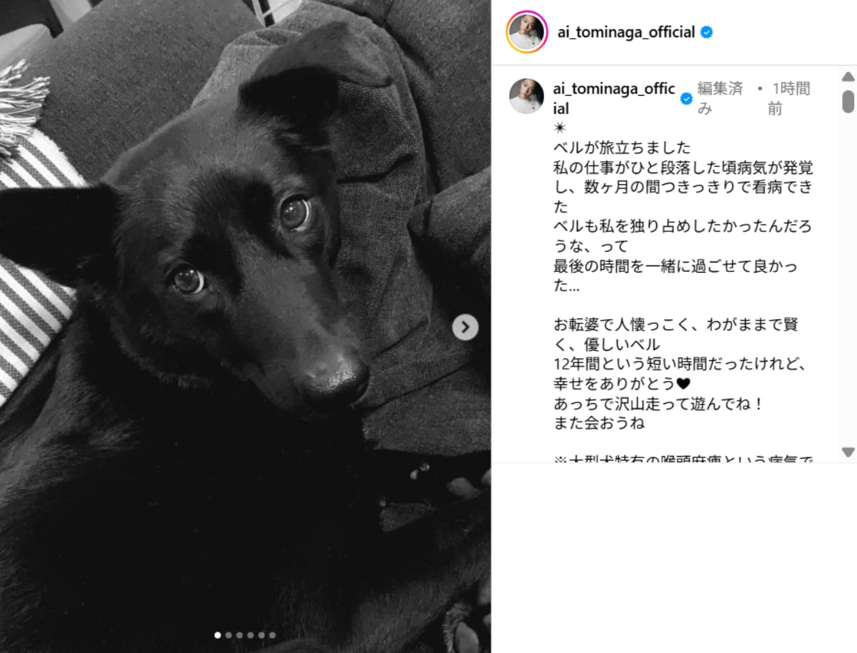 画像出典：冨永愛さん公式Instagram（@ai_tominaga_official）