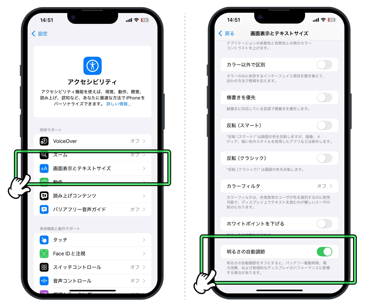 明るさの自動調整