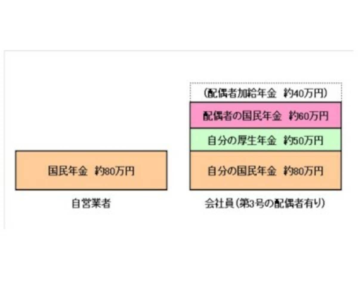 保険料はほとんど同じだが、受け取れる年金は大きな差