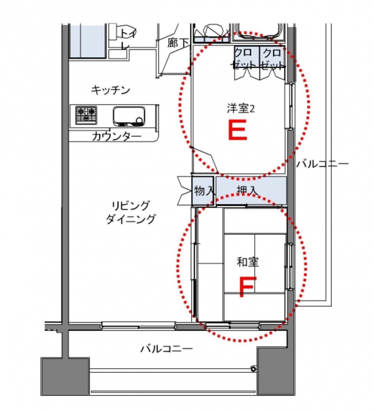 【図4】子ども部屋の位置と和室