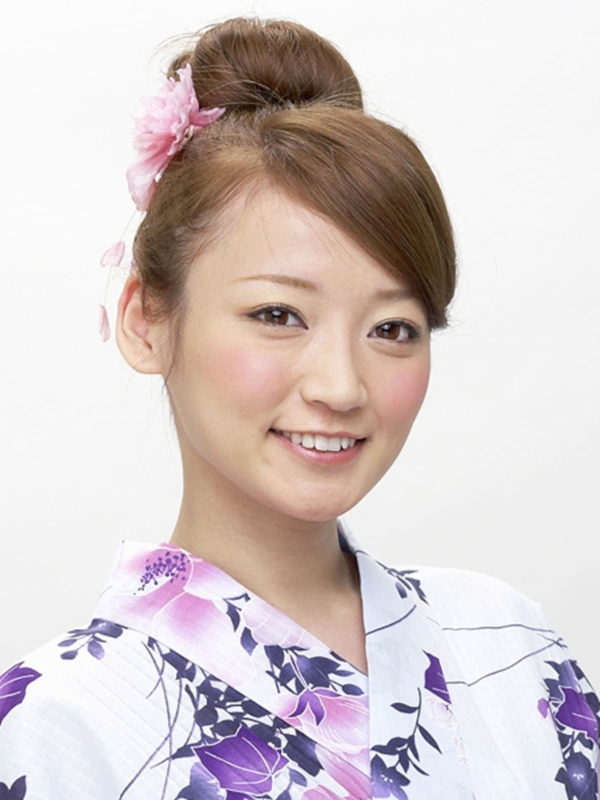 ロング浴衣・大人可愛いおだんごアップヘアアレンジ