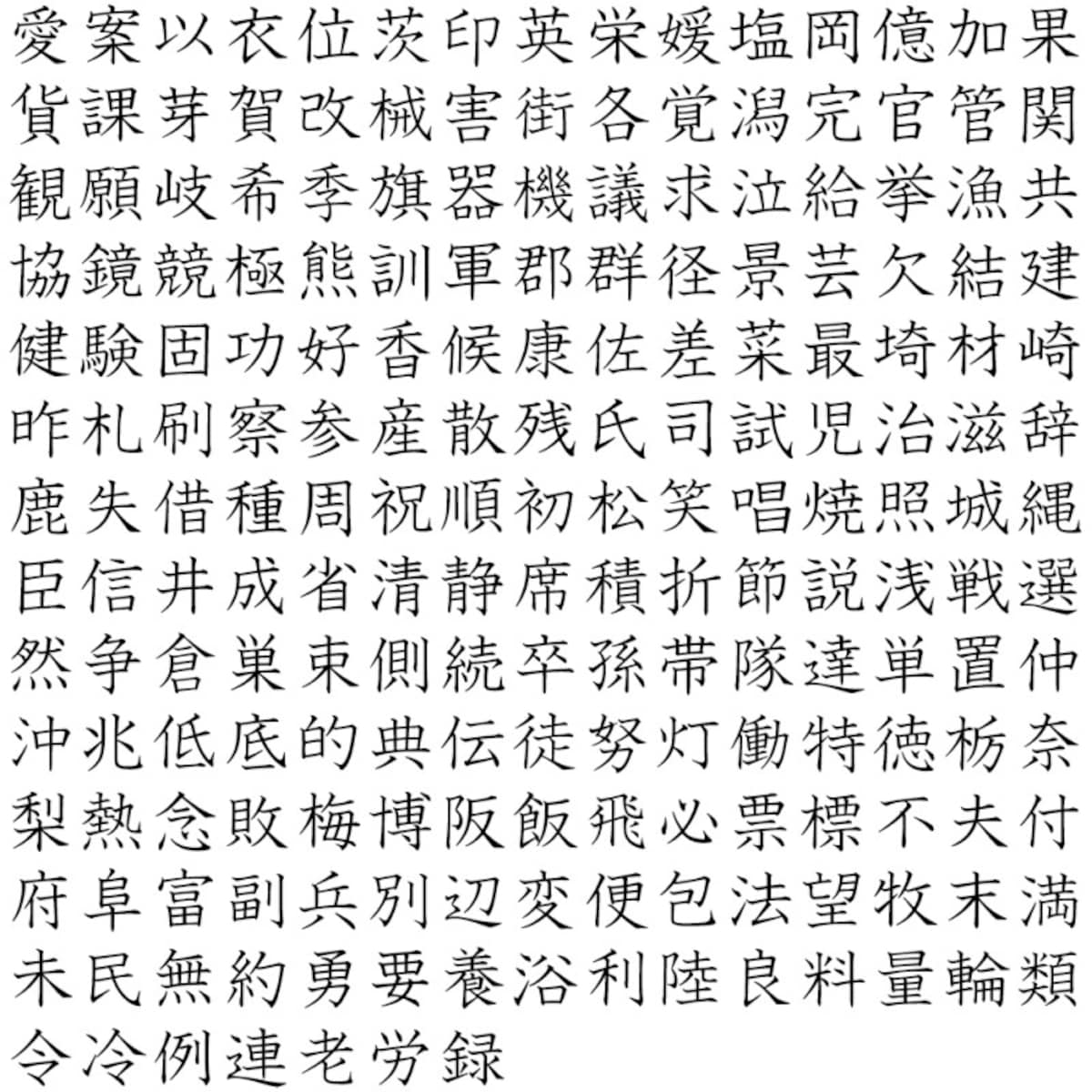 小学4年生で習う漢字202字の一覧