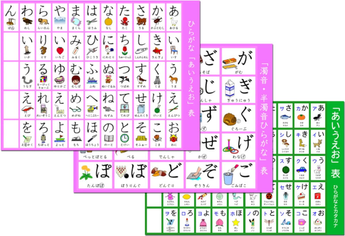 あいうえお表・ひらがな表無料  知育あそび＆子育てわあるど
