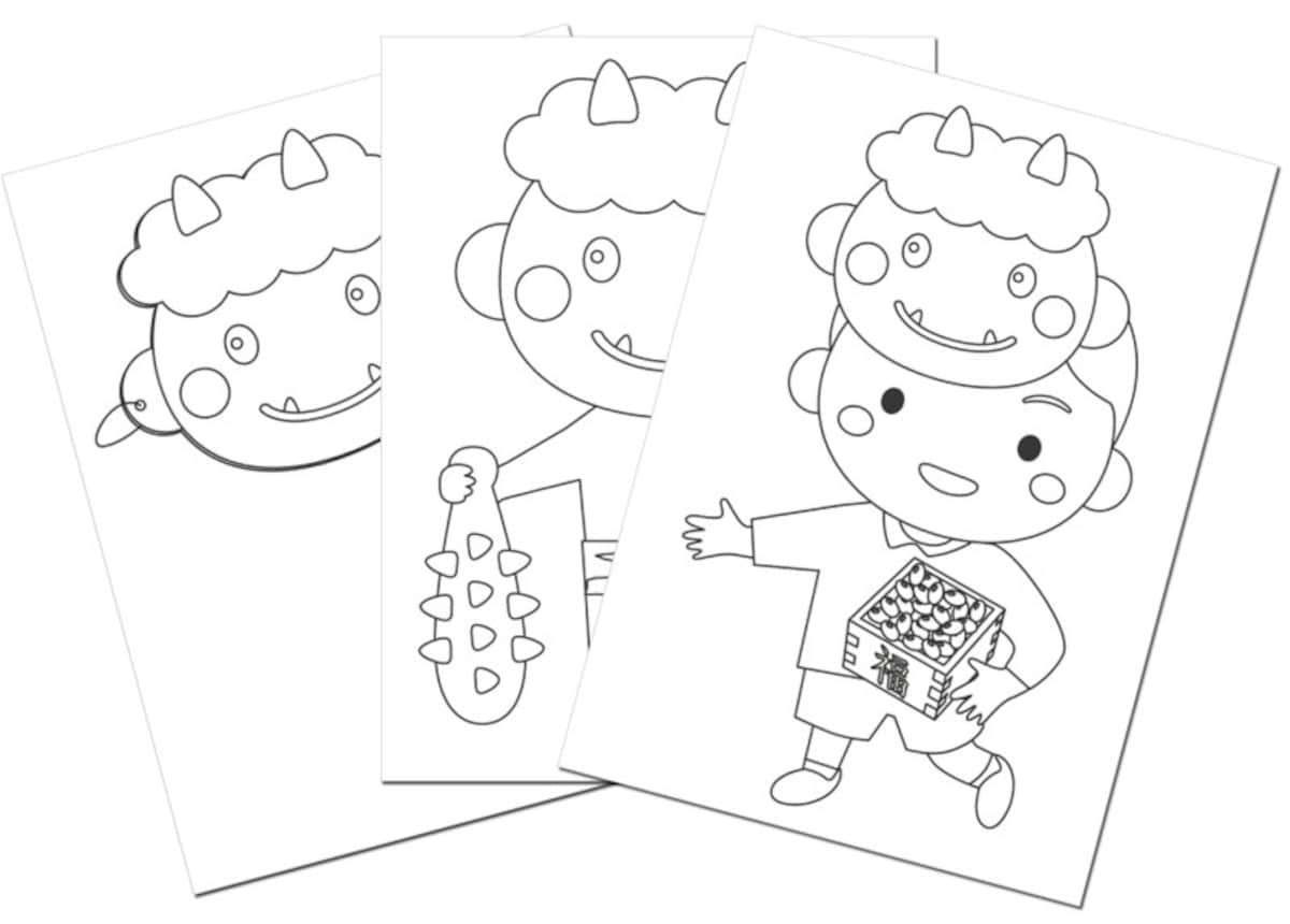 節分塗り絵・鬼塗り絵無料　ぬりえパーク