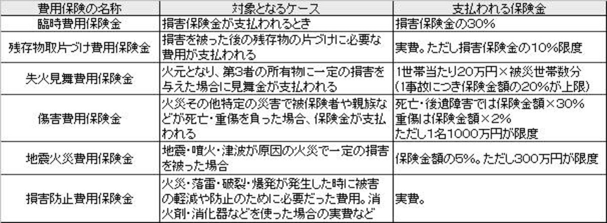 費用保険の例