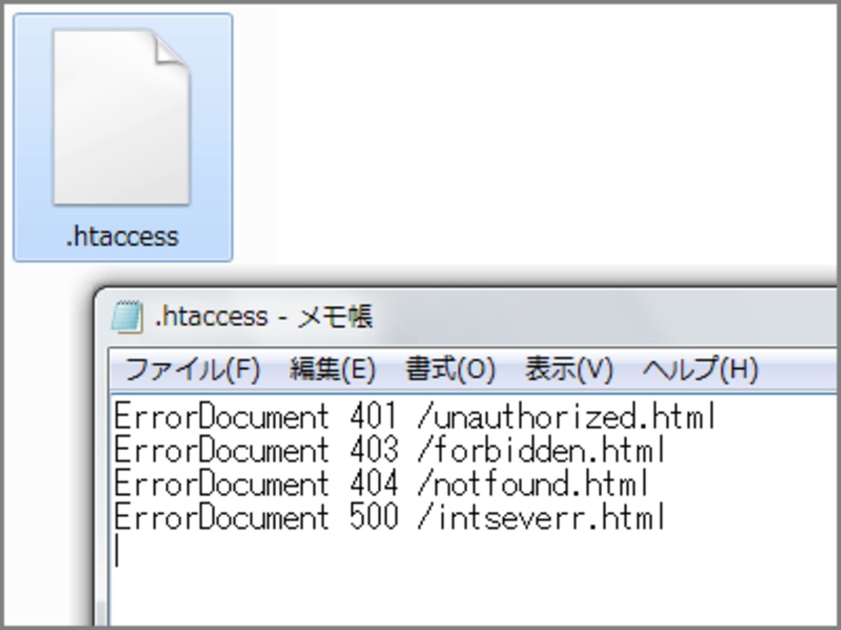 サーバの設定を記述する特殊なファイル「.htaccess」
