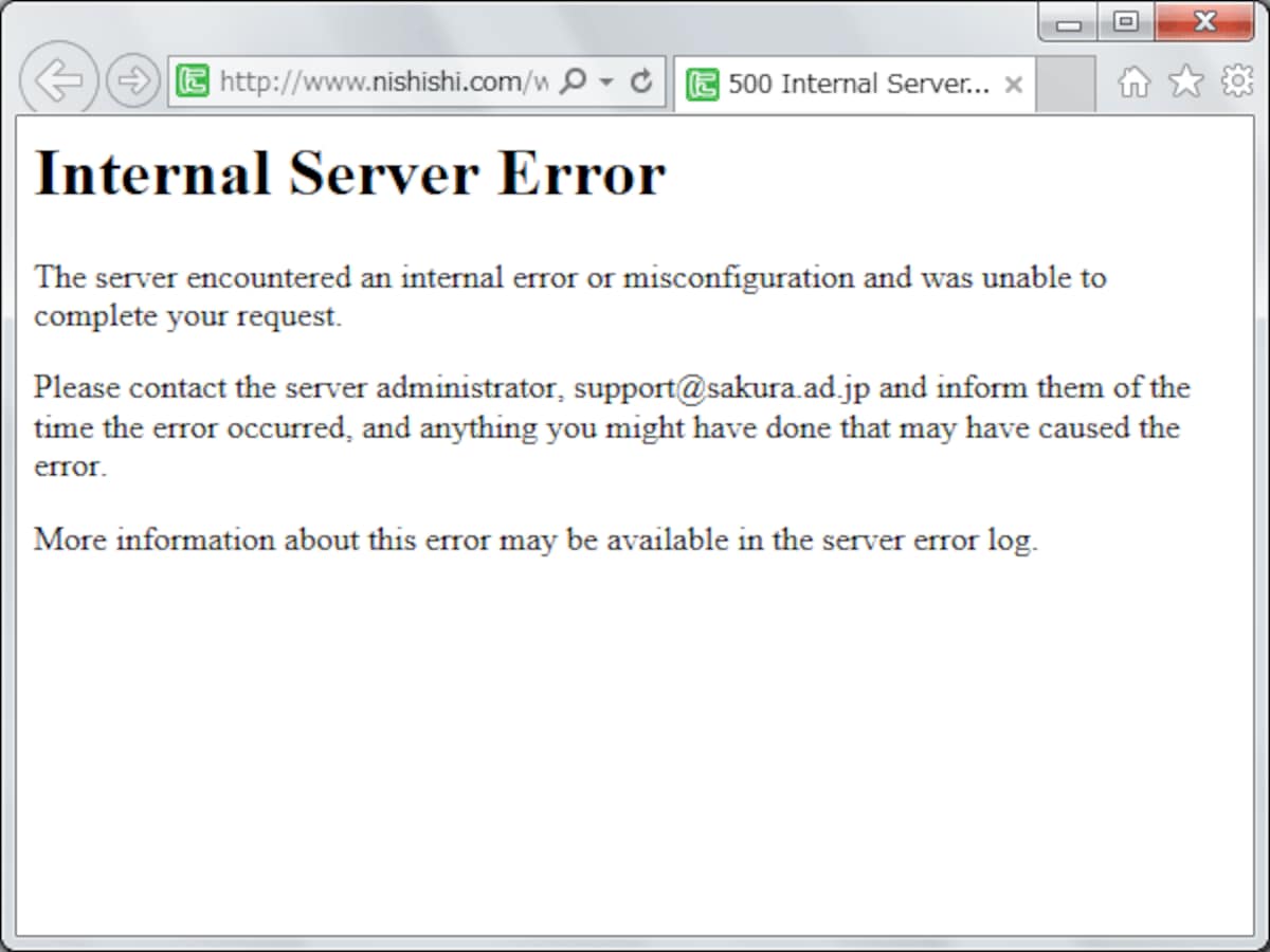 500 Internal Server Error