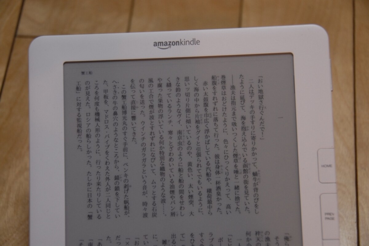 青空文庫の無料電子書籍を「青空キンドル」で変換してKindle DXに転送し、表示したところ