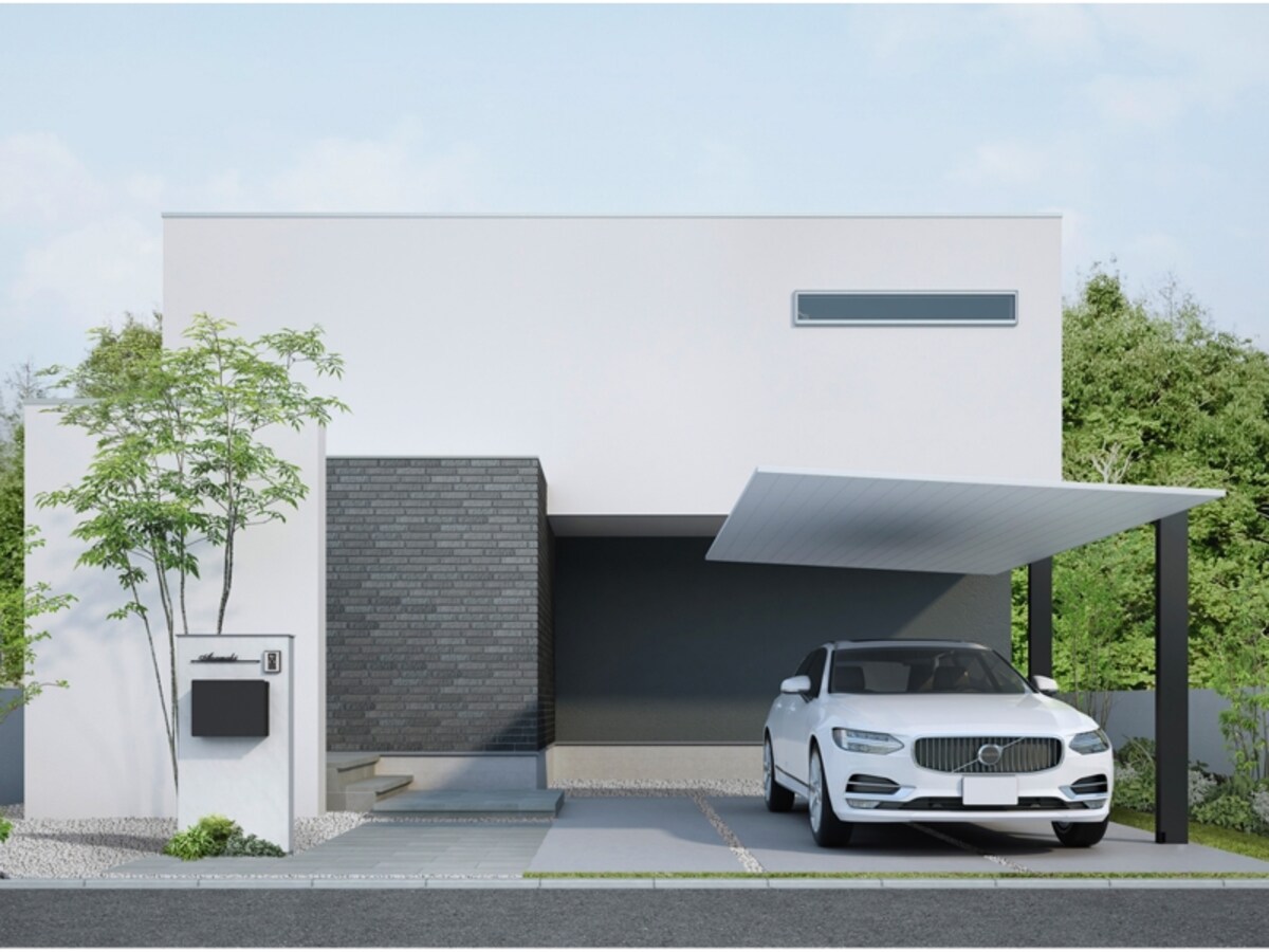 屋根材も含めたすべての部材をシャープなアルミ形材で構成。マットな質感が外観や周囲にも馴染む。[LIXILカーポートSC]　 LIXIL 　http://www.lixil.co.jp/