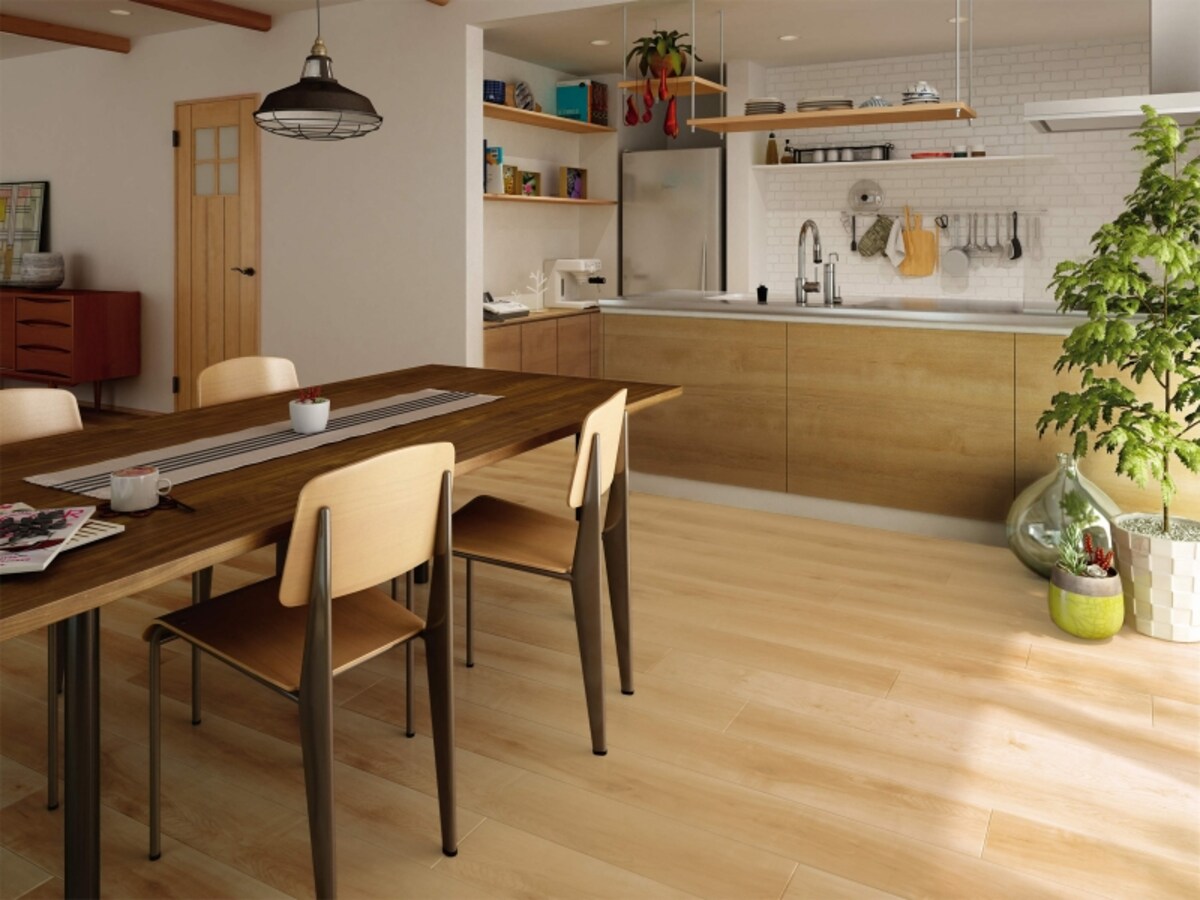 住宅に用いられる内装材は多種多様。希望する素材を展示するショールームは積極的に利用したい。 ［トリニティ＜メープル柄＞］　DAIKEN http://www.daiken.jp/