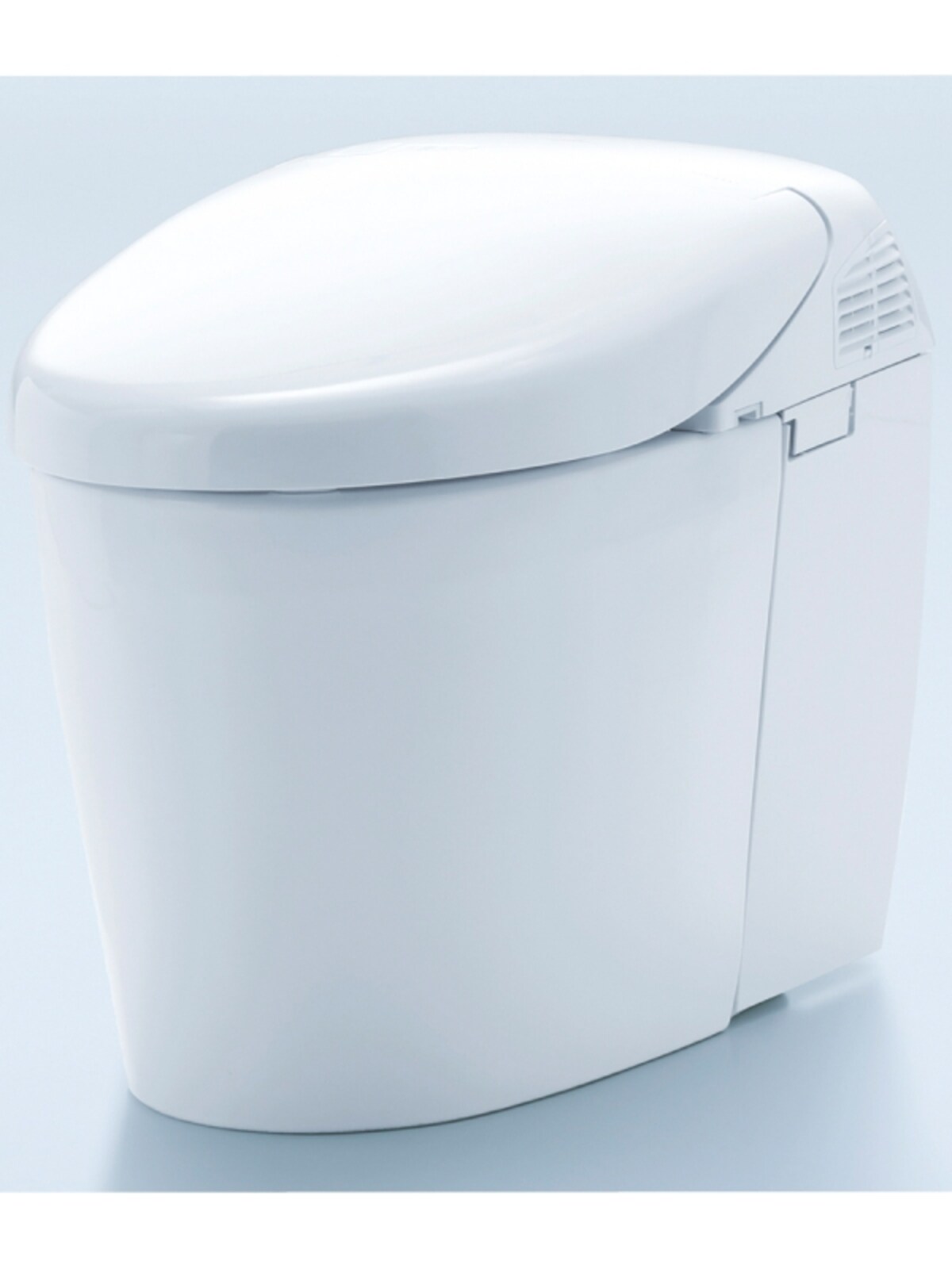 トイレ空間の気になるニオイの主成分である、アンモニアを取り込み、除菌水フィルターで捕集し脱臭。汚れを付きにくく、落としやすくする素材を採用し、掃除の手間を軽減。[ネオレスト ハイブリッドシリーズ RHタイプ]　TOTO　http://www.toto.co.jp/