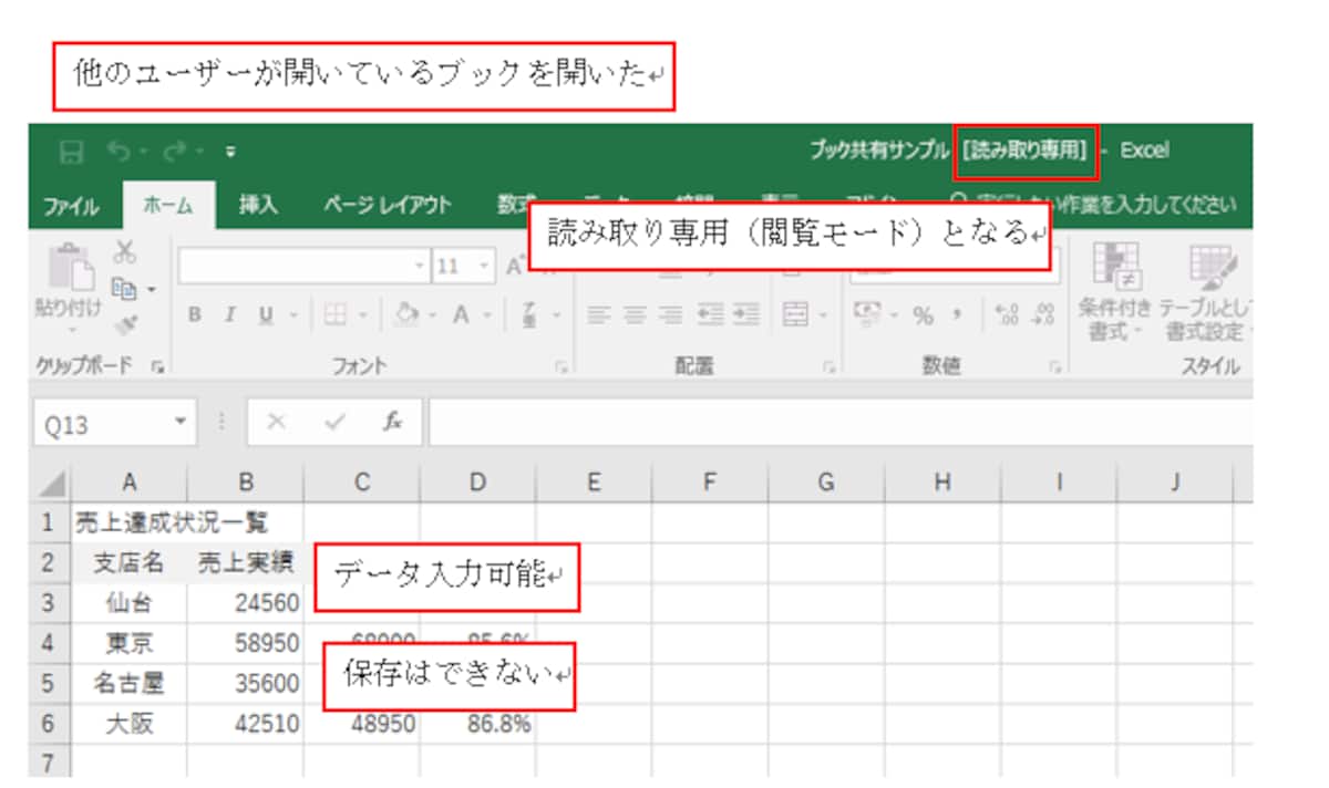 ブックは閲覧モードとなる