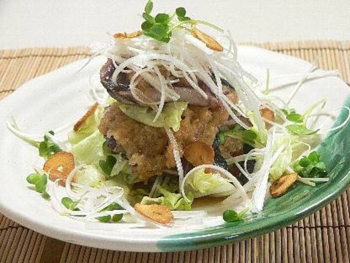 これで１人前！ 少ないお刺身が、豪華に見える盛り付け方にしました。