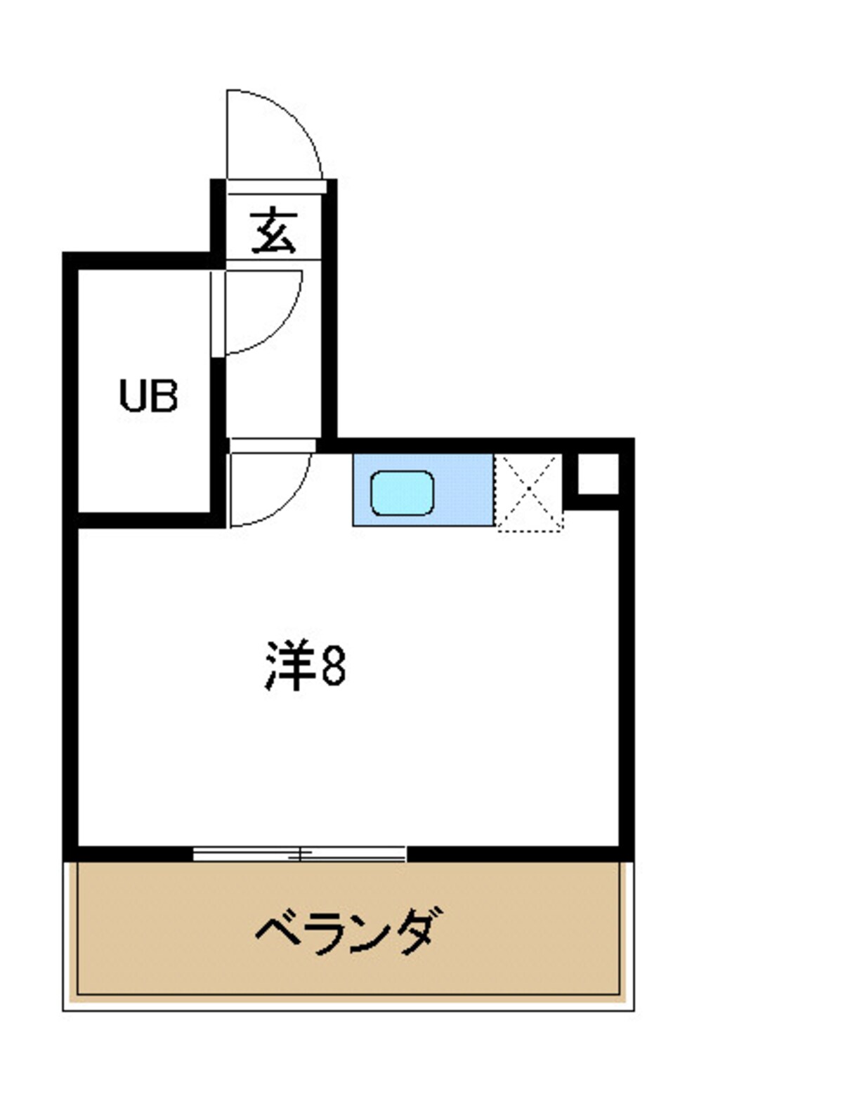 ワンルーム（1R）の間取り例