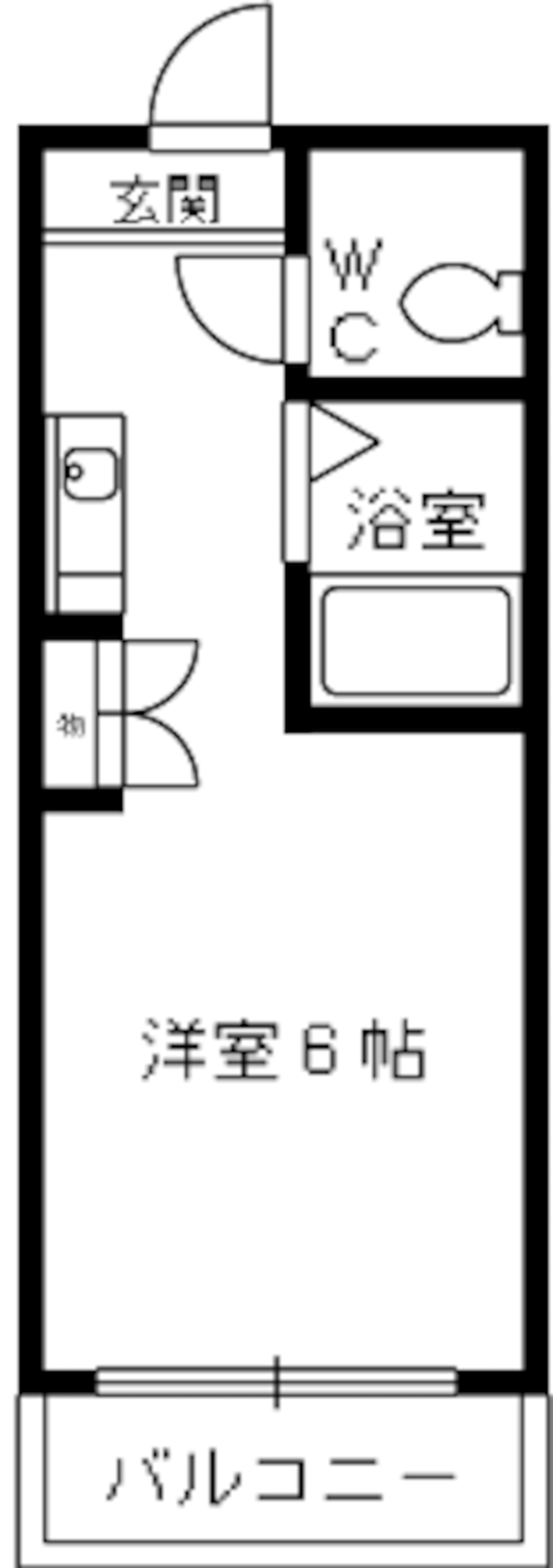 1Kのように使えるワンルームタイプの例