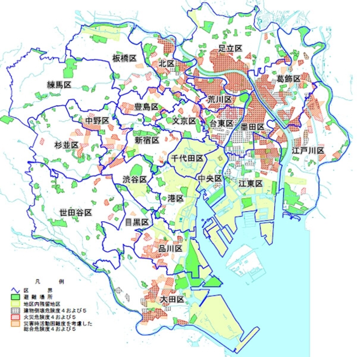 総合危険度を図化したもの