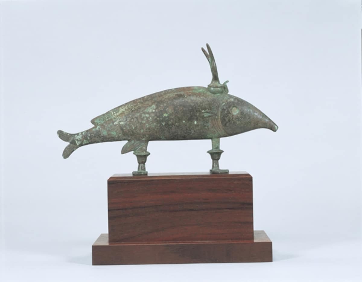 聖魚オクシリンコス像　末期王朝時代・前664～前332年頃 東京国立博物館蔵 2011年7月31日(日)まで、表慶館第7室にて展示