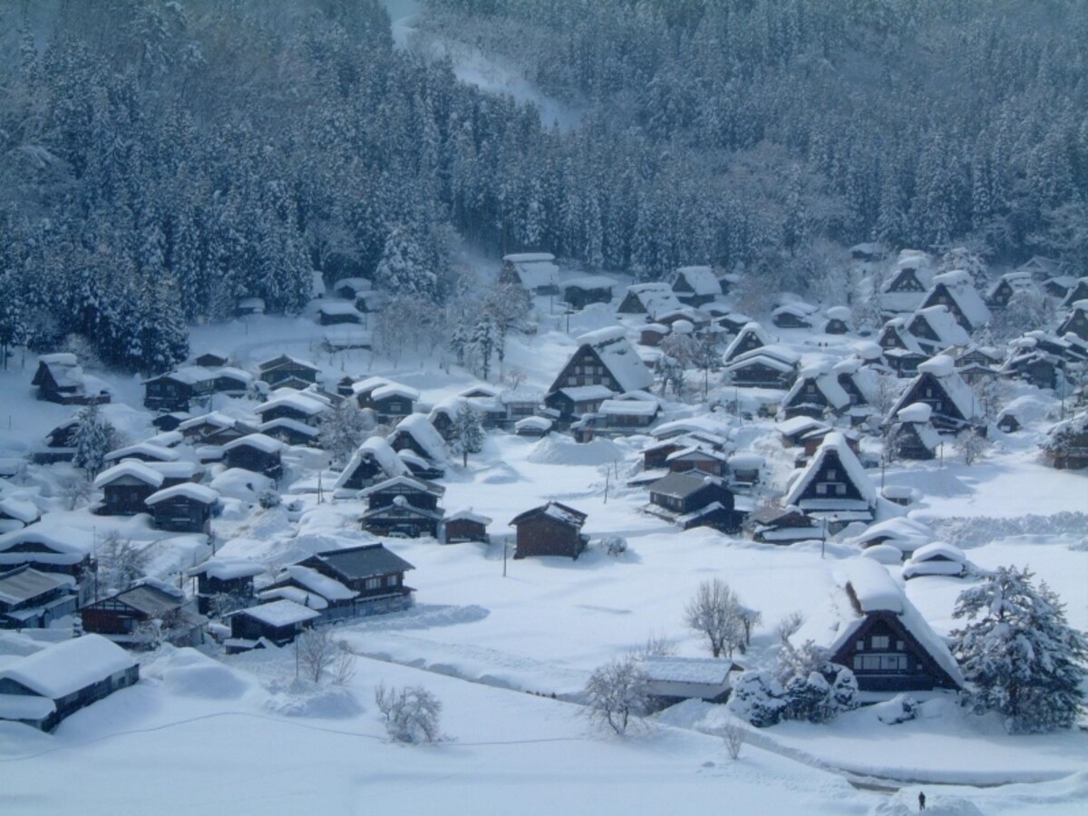 雪に染まる白川郷の合掌造り集落（3）／荻町城址・城山展望台