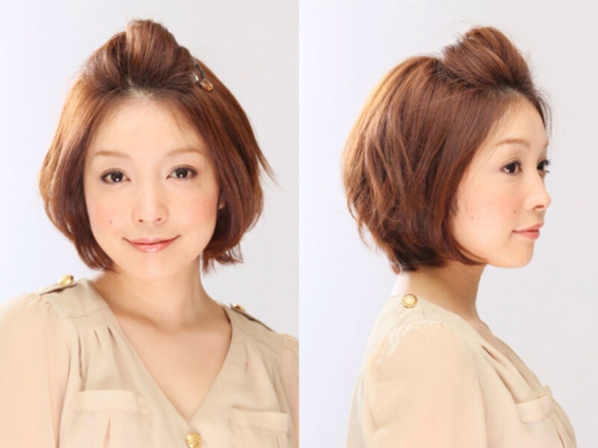 ショートヘアで作る、上品ポンパドールボブ