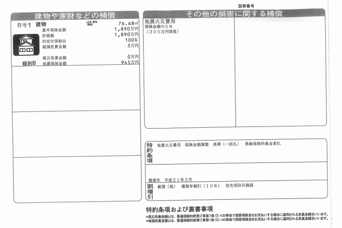 Ａさんの保険証券２