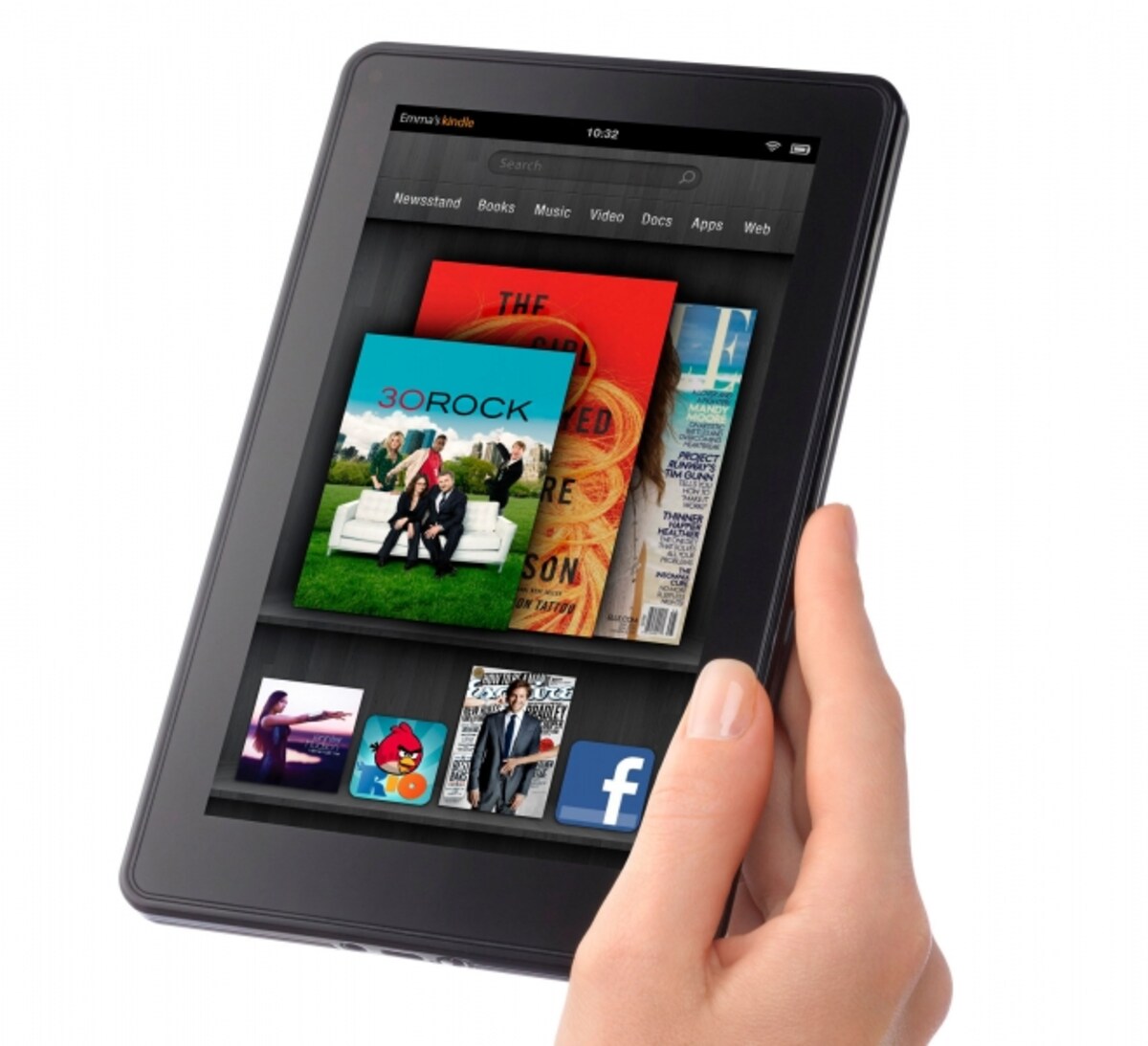 米Amazonが2011年11月に米国で発売した7型ディスプレイ搭載のAndroidタブレット「Kindle Fire」。199ドルという価格が魅力で大ヒットしている