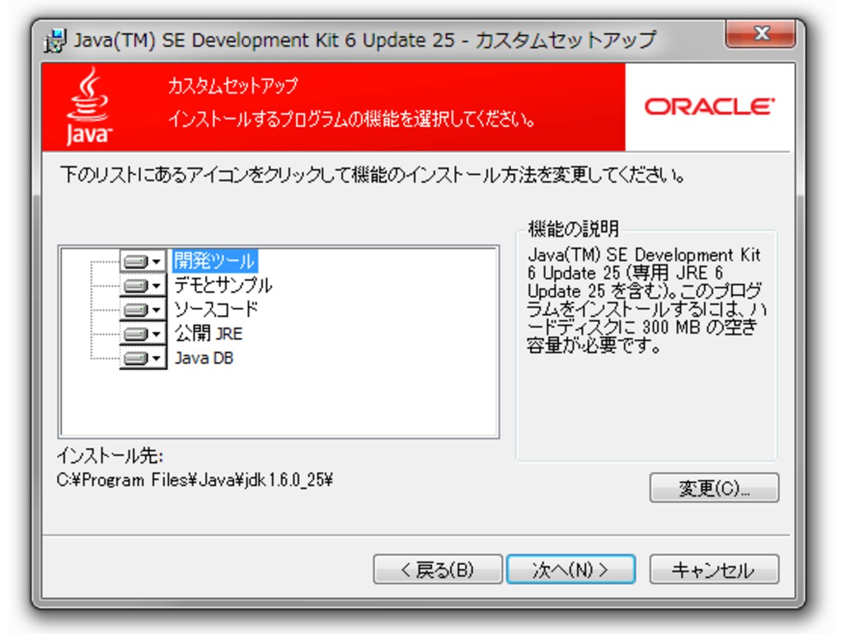 構成とインストール先を設定