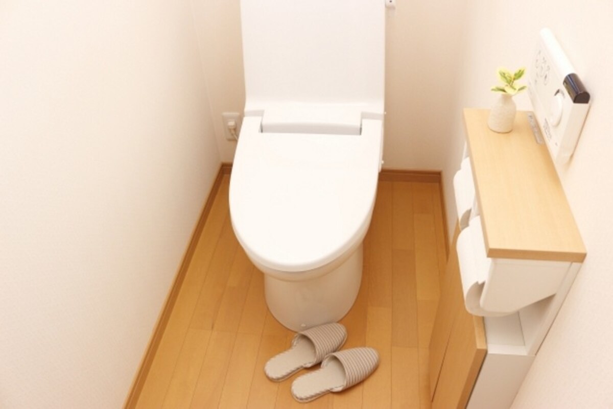 在来木造住宅でトイレは比較的安全な場所です。ドアを開けて避難経路を確保することを忘れずに。