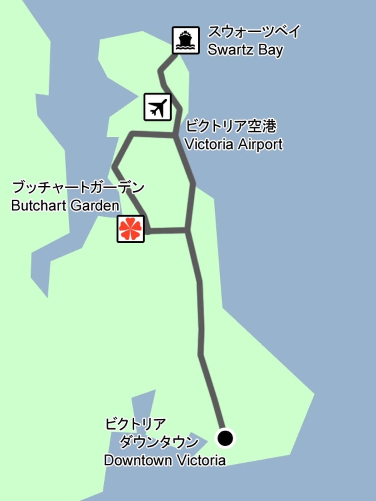 ガーデンと周辺ポイントの位置関係（クリックで拡大）