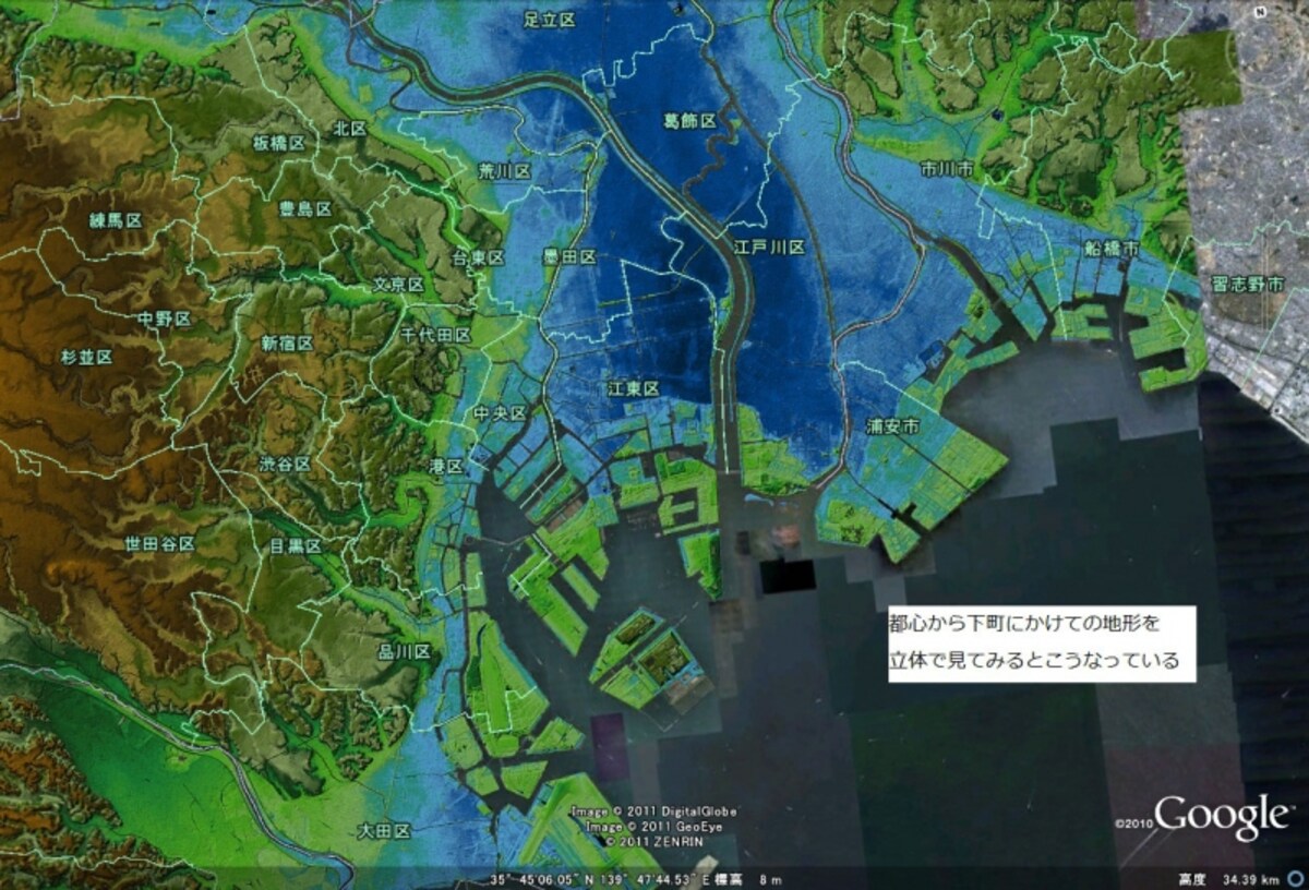 武蔵野台地と東京低地