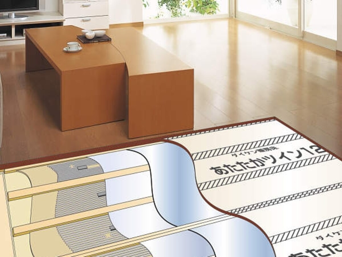 部屋に合わせて、フロアーや畳、カーペットなどの床材が選べる。オール電化住宅などに適するAC200V用パネル、AC200V用コントローラーもラインナップ。[電気式（仕上げ材分離型暖房床） あたたかツイン12-FS] 　DAIKEN https://www.daiken.jp/
