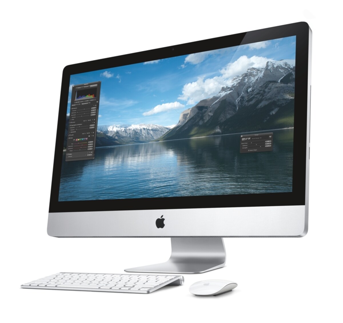 Macコンピュータの代表格 iMac シンプルなデザイン、ボタンの少ないキーボードやマウスなど、iPhoneなどと同じシンプルであることを目指した他に類を見ないデザインです