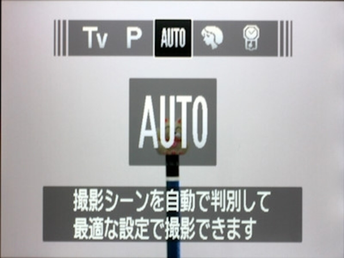 モードダイヤルを「AUTO」に設定すれば、カメラまかせの撮影が可能