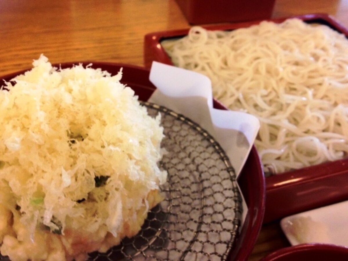 さらしなそばとかき揚げ