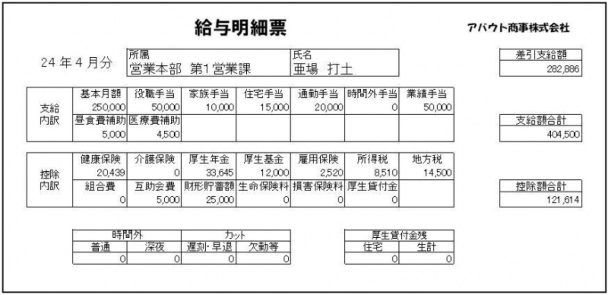 ※給与明細はサンプルです。実際の金額と異なる場合があります。