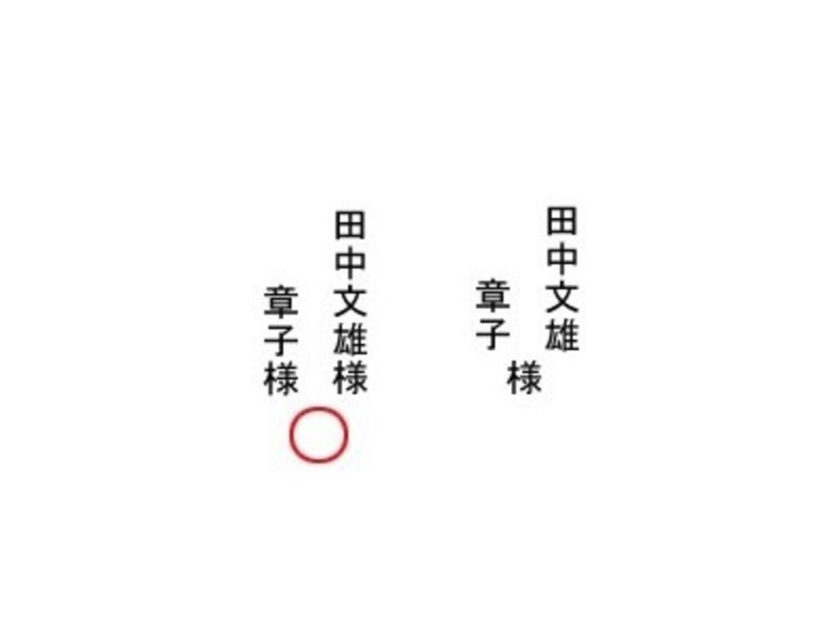 連名の場合も、それぞれに「様」を付ける