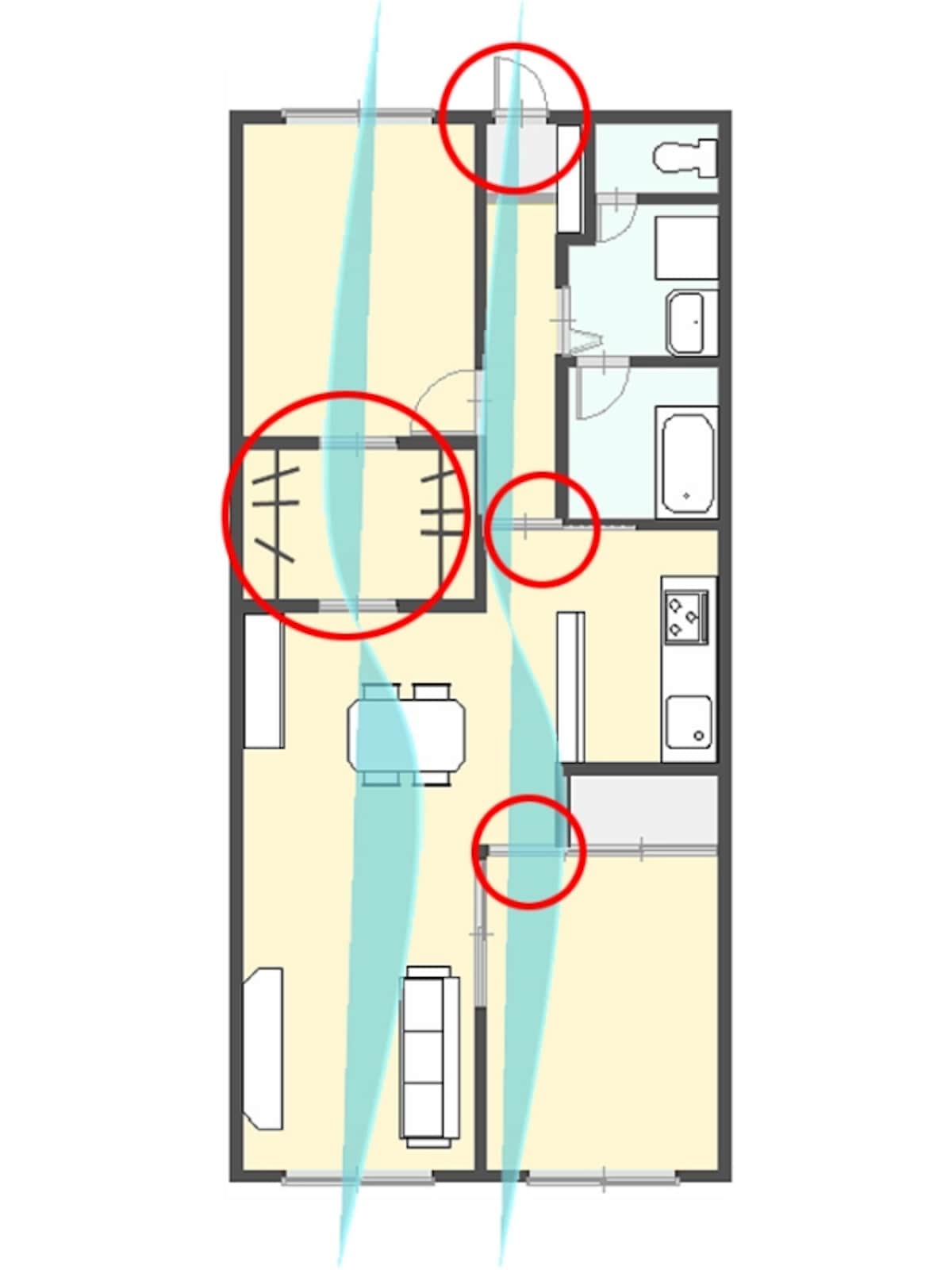 風通しのいいマンションの間取り