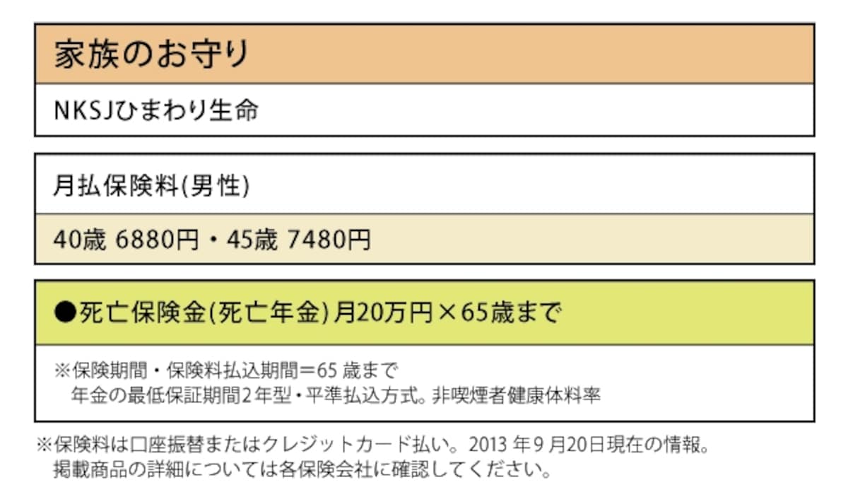 NKSJひまわり生命「家族のお守り」