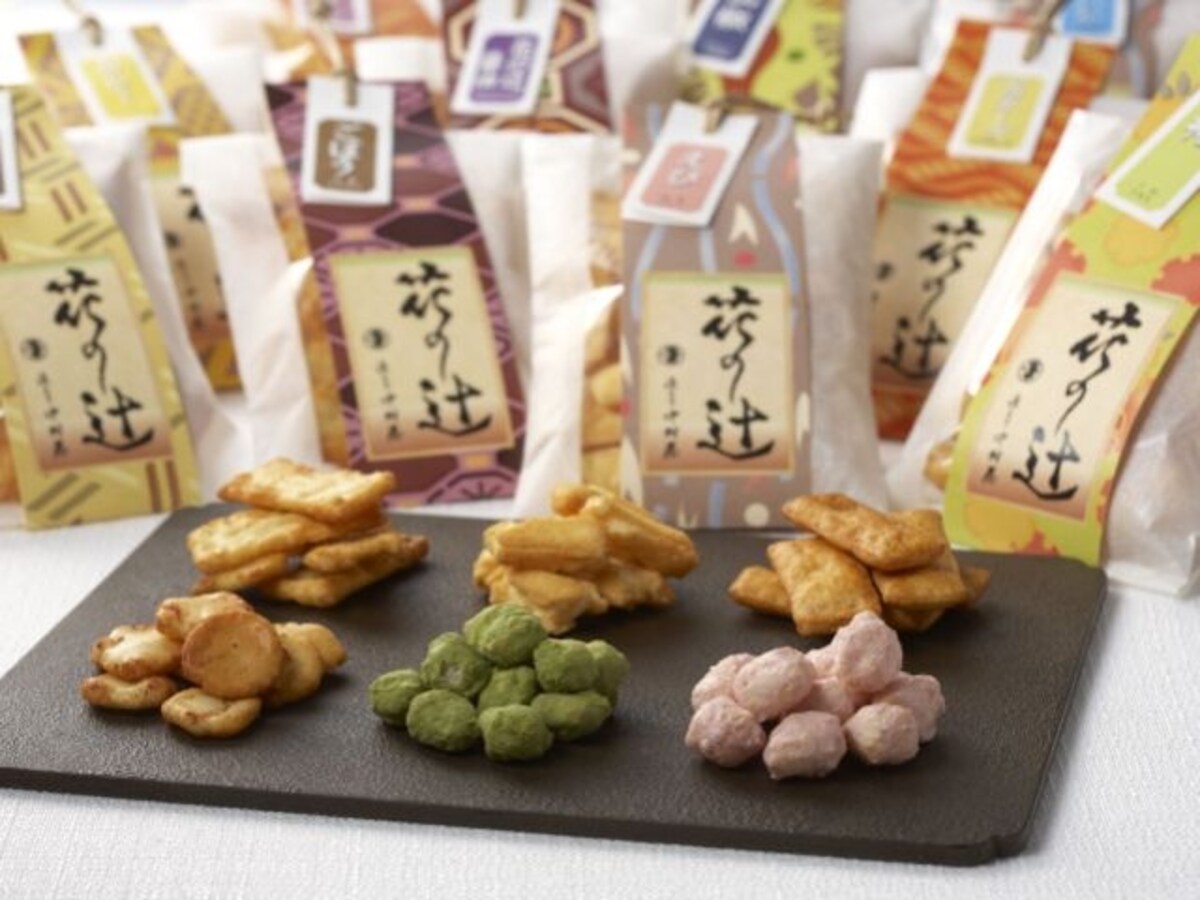 「浅くさ中村屋　花の辻」の「浅草おかき　花の辻」各種（醤油・1袋60g　399円など）