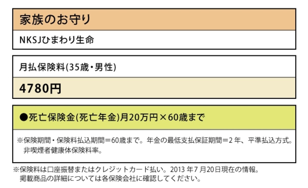 NKSJひまわり生命「家族のお守り」