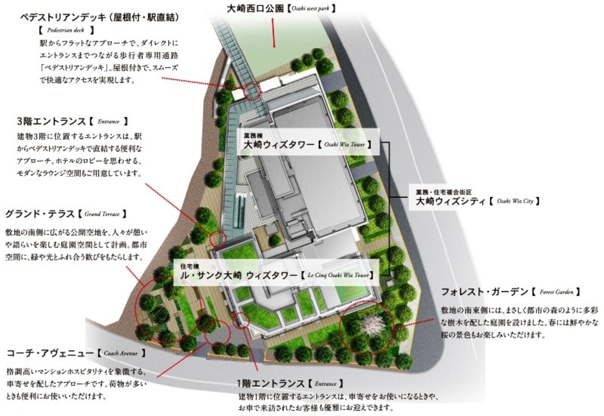 敷地配置図　※計画段階の図面を基に描き起こしたもので実際とは異なります